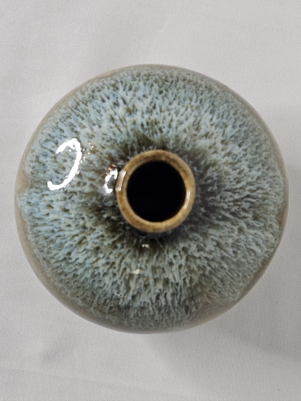 Studio Pottery Bud Vase Crystalline Drip Glaze Earth Tones MCM Round 4" - Picture 2 of 9